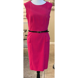 Alyx Size 8 Stretch Sleeveless Belt Barbie Core Sheath Dress Pink Lined Zip